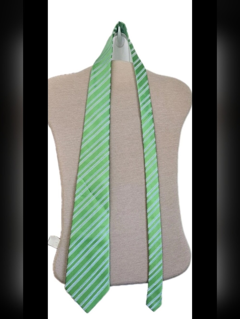 Kailong Silk Tie Mens Necktie Green Striped Formal Handmade Classic Business...